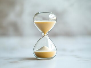 Abstract and Modern Hourglass with a Minimal Design, Sleek Glass Sculpture Featuring a Unique Twisted Shape and Gradient Colors for Contemporary Aesthetic Appeal