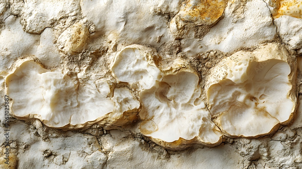 Aufkleber a detailed close-up showcasing intricate fossils embedded within an ancient rock structure. the imag