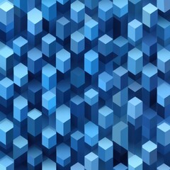 Abstract Blue Cubes 3D Digital Art Background Texture