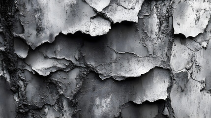 Obraz premium Cracked and Peeling Surface with Abstract Gray Texture Pattern
