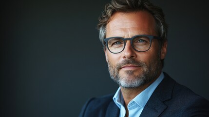 Confident Mature Man in Glasses - Portrait