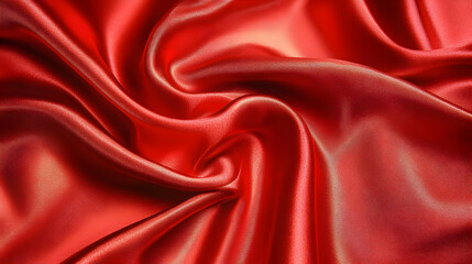 Obraz premium Red silk fabric swirls, textured background, luxury design