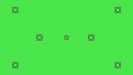 Green screen background, VFX motion tracking markers. Art design green screen backdrop template. Abstract concept video footage replacement tracking markers element.	