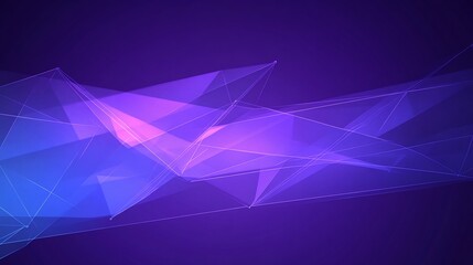 Abstract Purple Blue Geometric Shapes Glow Softly. AI Generated