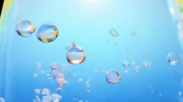 Abstract 3D vertical animation featuring colorful bubbles floating black background looped seamlessly 4K resolution ideal vibrant dynamic visual projects