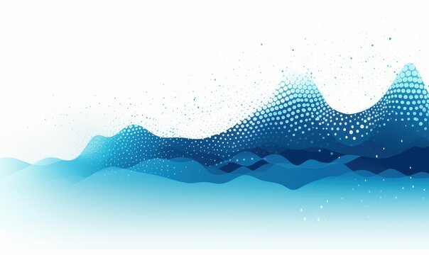 Abstract blue gradient waves with dots for a cool futuristic look