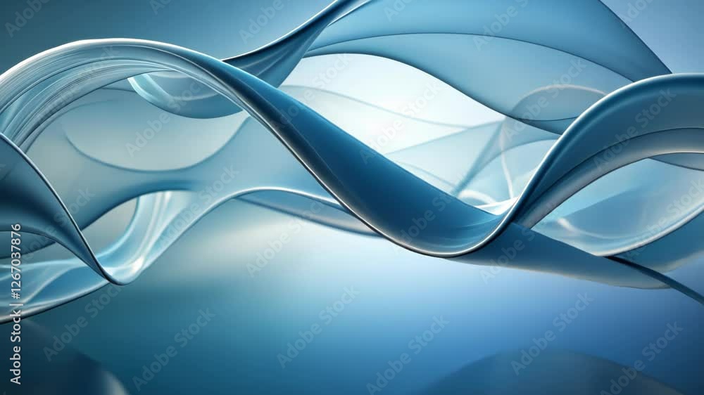 Poster fluid shapes dance gracefully in soothing blue tones, creating a mesmerizing visual experience of ca