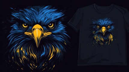 Fototapeta premium An eagle printed on a T-shirt, graphic design. For fashion, art, and graphic purposes