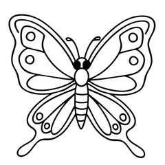 Butterfly line art suitable for coloring books, educational materials, logos, and decorative design projects. Simple blackline design for versatile use