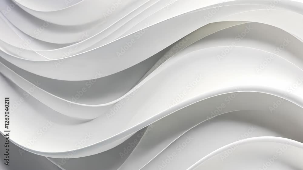 Aufkleber captivating waves of white fabric cascading in a serene and delicate composition. generative ai