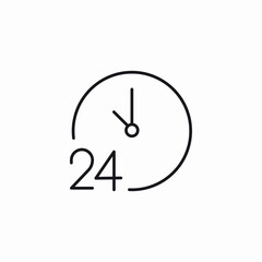 24 hour nonstop service icon sign vector