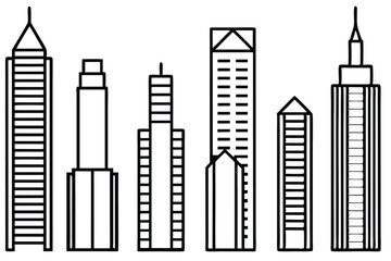 Obraz premium Related Skyscrapers Visualized Through Intricate Line Art