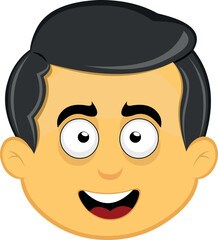 vector illustration yellow emoji character male, with a happy expression