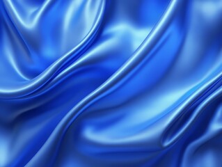 Luxurious Blue Silk Drape, Elegant Smooth Fabric Texture Background