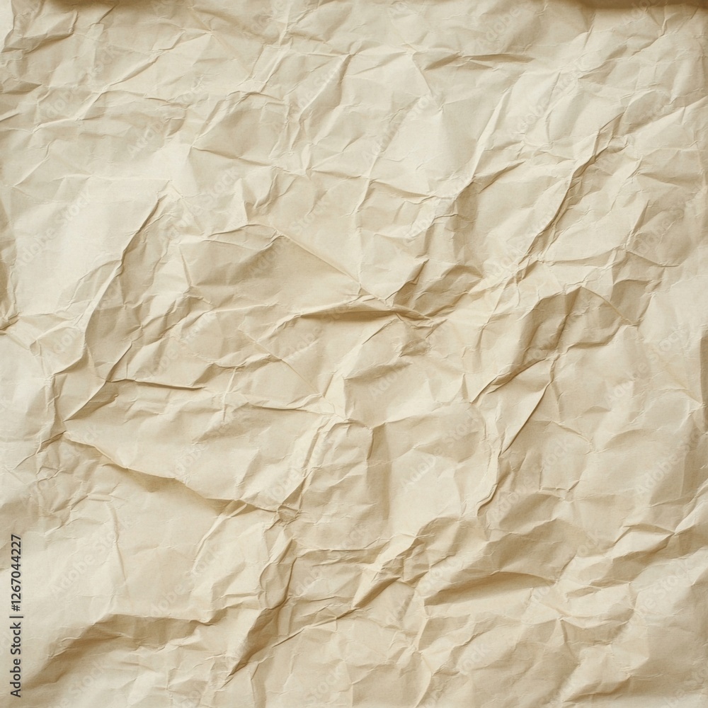 Poster crumpled beige paper backdrop for creative projects and artistic displays during daylight. generativ