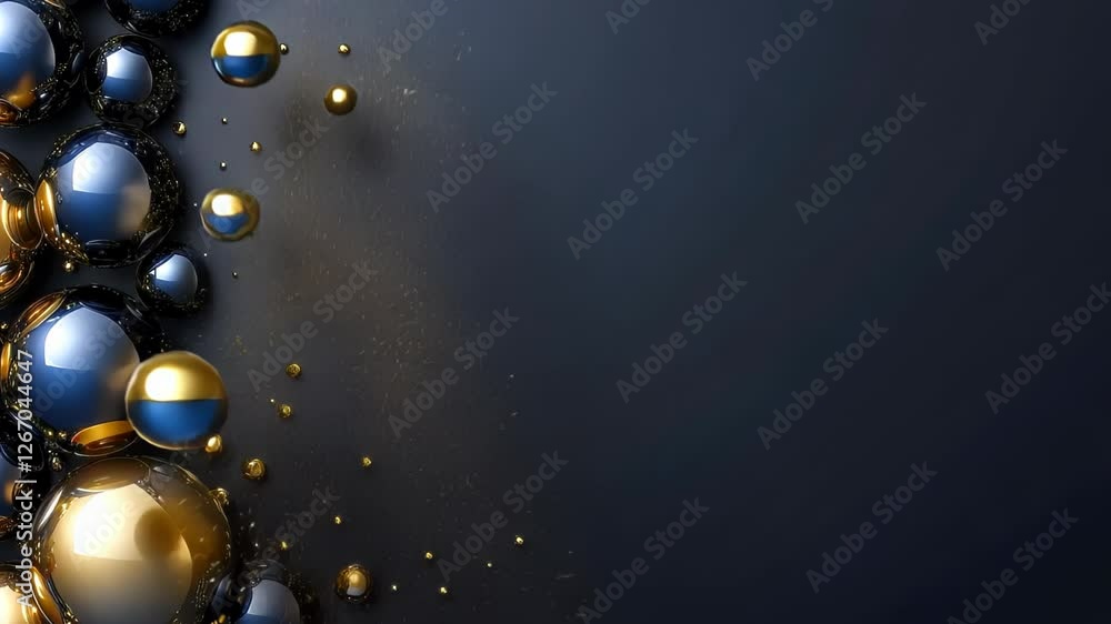 Aufkleber captivating dance of luminous spheres reflecting on dark surface creates mesmerizing visual experien