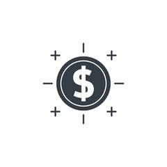 Dollar Sign icon symbol vector illustration isolated on white background