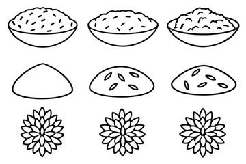 Rice Pairings Enhance Your Meals Everyday Line Art
