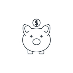 Piggy Bank icon symbol vector illustration isolated on white background
