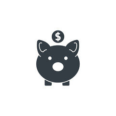 Piggy Bank icon symbol vector illustration isolated on white background