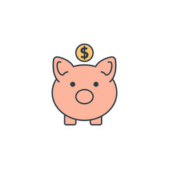 Piggy Bank icon symbol vector illustration isolated on white background