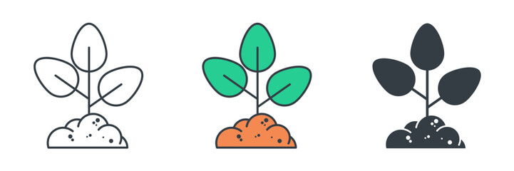 Seedling Plant icon symbol vector illustration isolated on white background