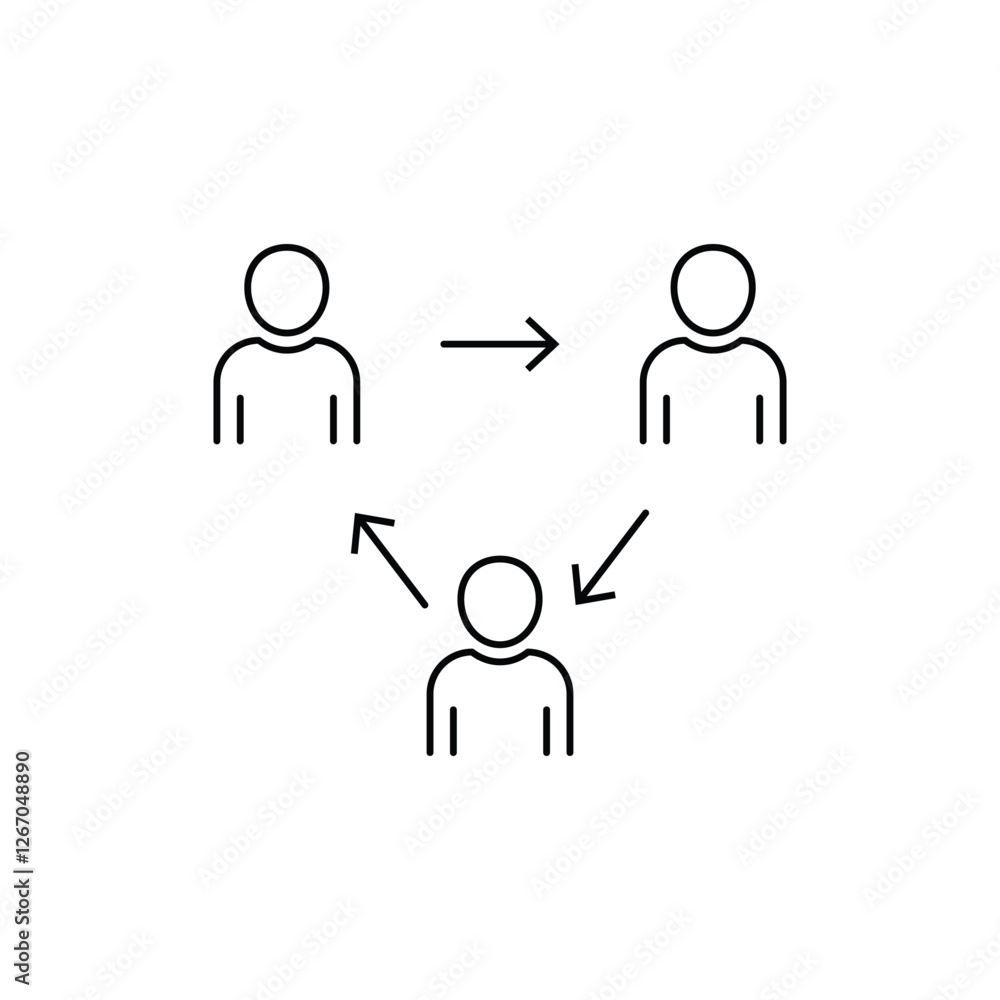 Poster communicability line icon in simple design on a white background