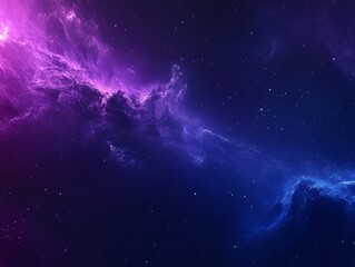 Cosmic Nebula Purple and Blue Galactic Cloudscape