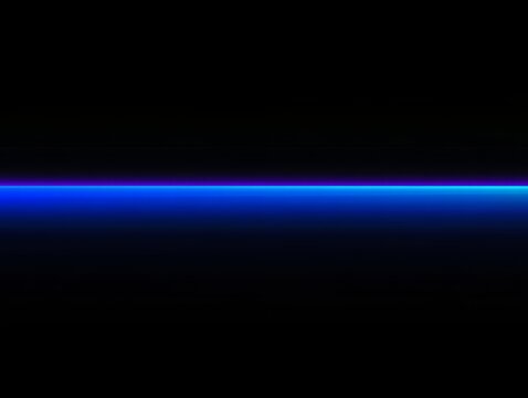 Abstract Blue Horizon Line, Glowing Neon Light Effect