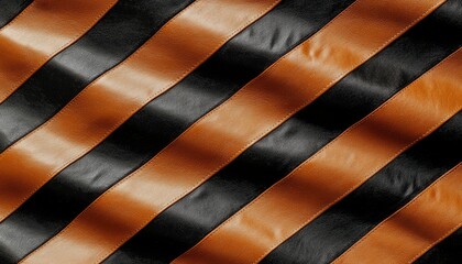 Orange and black stripes texture. Fabric design close up textile background