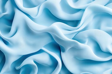 Fototapeta premium Soft, smooth, blue fabric waves in background, for fashion or design