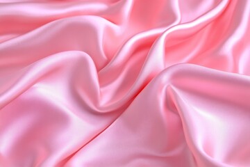 Obraz premium Soft pink satin fabric with gentle waves. AI generated