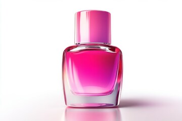 Luminous red nail polish on white background. AI generated