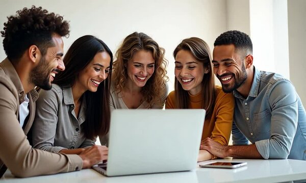 Multicultural Team Working Together in Modern Office Environment

