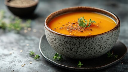 bowl of yellow soup isolated on transparent background