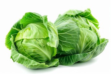 Obraz premium Fresh cabbage on white surface. AI generated