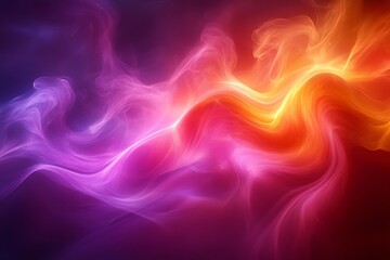 Abstract swirling colors of purple, orange, and pink creating a vibrant, energetic atmosphere