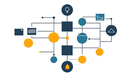 Abstract Diagram Showing Interconnected Business Processes