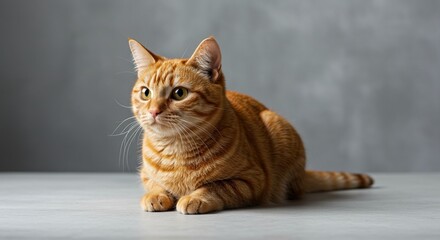 Charming Ginger Cat Relaxing on Smooth Surface, Perfect for Pet Lovers and Animal-Themed Projects.