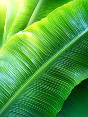 Lush Green Banana Leaf Texture - Tropical themes