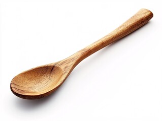 wooden spoon on white background