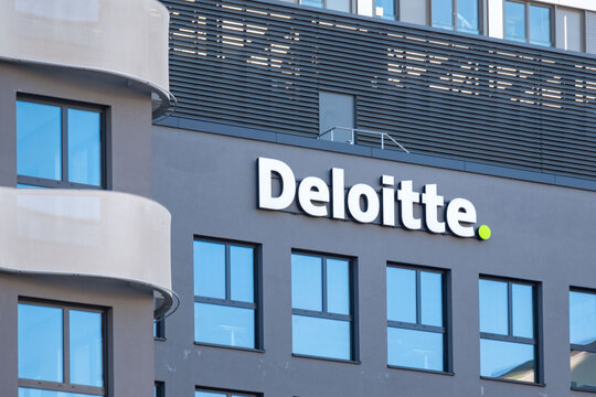 Deloitte Touche Tohmatsu Limited company building, multinational professional services network, Big Four accounting firms, Frankfurt - January, 19, 2025