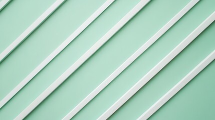 Fototapeta premium White Diagonal Stripes on Mint Green Background