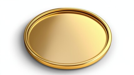 Money and Economic Growth, Investment for Financial Success. Golden circular mirror with an ornate border.