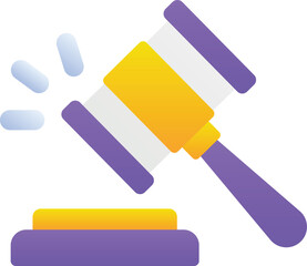 Gradient color illustration for Justice hammer