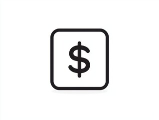 Obraz premium Money and Economic Growth, Investment for Financial Success. Dollar sign icon in a square outline.