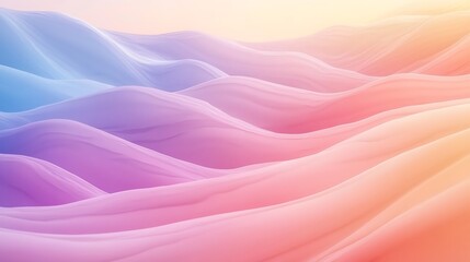 Obraz premium Abstract Pastel Waves Soft Gradient Landscape