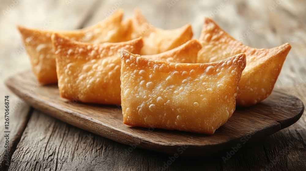 Poster crispy dumpling isolated on transparent background