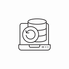 laptop database sync icon sign vector