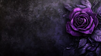 Dark Purple Rose on a Grungy Background